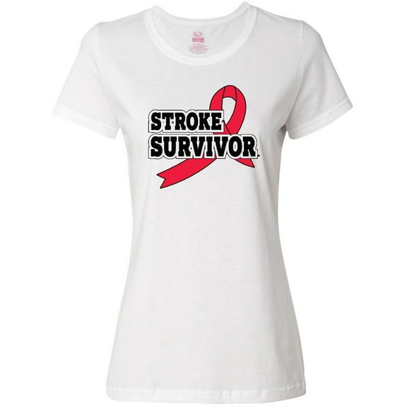 Inktastic Stroke Survivor with Red Ribbon Women's T-Shirt