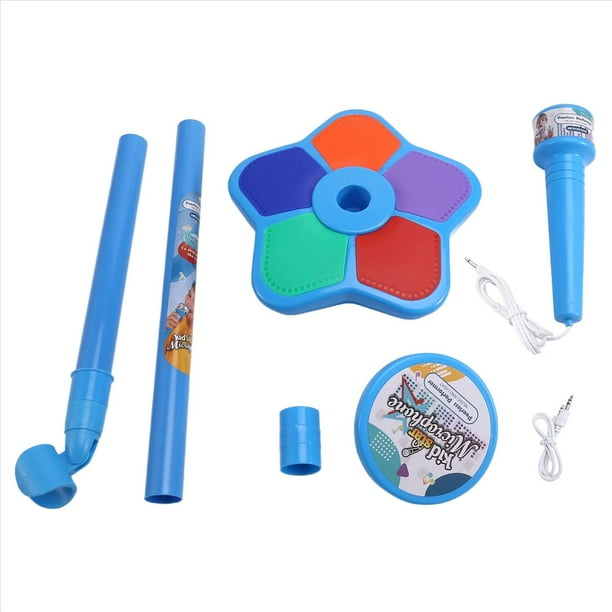 Micrófono para Niños con Soporte de Luz, Micrófono de Ajustable, Juguetes Educativos para Entrenamiento Cerebral, Regalo de Cumpleaños, Azul