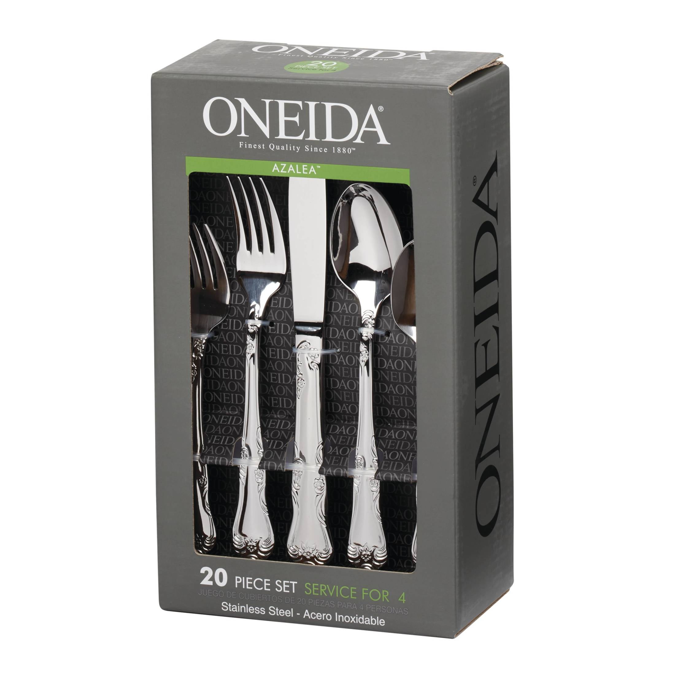 Oneida Azalea 20-Piece Mirror 18/0 Stainless Steel Flatware Set