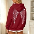 thumbnail image 5 of Aihuaihua Women's Sparkly Sequin Angel Wings Hoodie Trendy Long Sleeve Hooded Sweatshirt Plus Size Baggy Sweat Shirt with Pocket (RD3,XXXL), 5 of 6