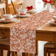 thumbnail image 5 of Table Runners 70 Inches Long Dress Scarves, Botanical Rose Farmhouse Coffee/Dining/Kitchen Table Decor, Holiday Table Runner, Vintage Burnt Orange Floral Leaf Farmhouse 13x70 Inch, 5 of 9