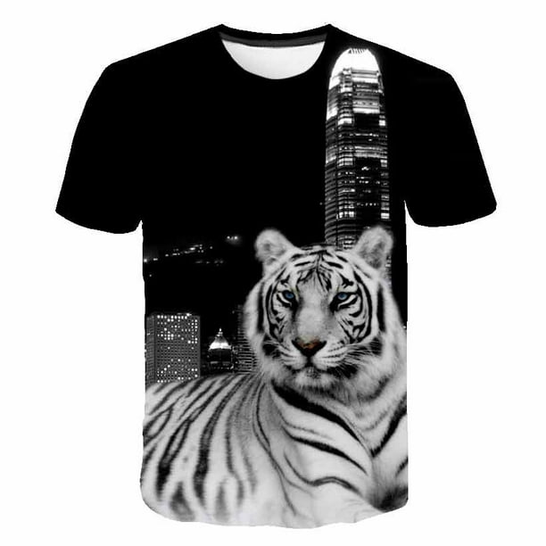 Camiseta de tigre para niños, camisetas geniales de animales para niños y niñas, camisetas de dibujos animados para niños y bebés, ropa 3T Gao Jinjia LED