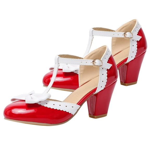 AURARMLET High Heel Sandals for Women 1 Pair Red Round Toe for Summer Activities