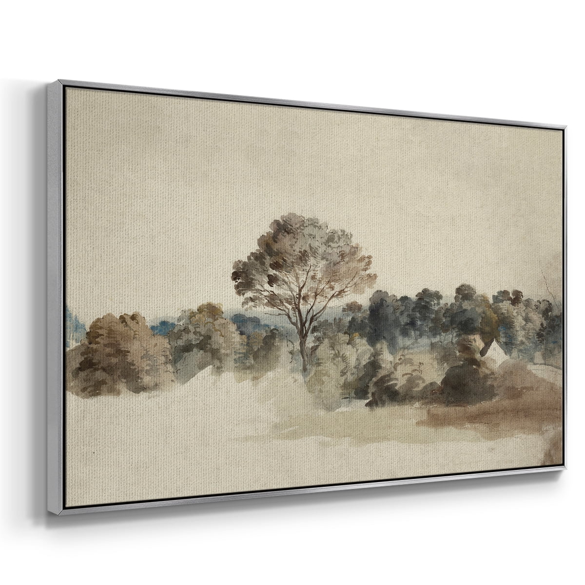 Vintage Landscape-MVI By Wexford Home Framed in Silver Wood Gallery Wrapped Canvas 25 in. x 37 in.