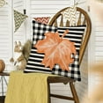 thumbnail image 4 of Autumn Leaves Fall Pillow Cover 20x20 Inch Orange Maple Leaf with Black White Buffalo Plaids Stripe Throw Pillow Covers for Fall Decor Farmhouse Thanksgiving Decorative Pillow Cases for Couch, 4 of 6