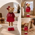 thumbnail image 7 of ZORVINEX Retractable Leg Christmas Bear Decor Stretchable Standing Bear Stuffed Figurine Holiday Plush Ornament For Fireplace Shelf Tabletop Home Party Decoration,Multicolor A, 7 of 7