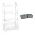 thumbnail image 3 of RiverRidge Home Kids 4-Tier 24in Ladder Shelf with Toy Organizer and 2pc Gray Bins, 3 of 11