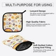 thumbnail image 3 of Yayeee Oven Mitts and Pot Holder Set of 2 Heat Resistant Kitchen Gloves Baking Hot Pad, Beige Retro Rainbow, 3 of 5