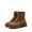 BROWN-SUEDE, variant on Women's Chunky Platform Lace-Up Ankle Boots