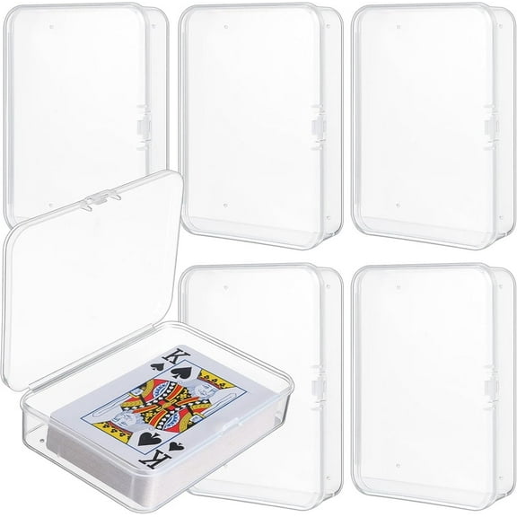 Tutuviw 6Pcs Playing Card Clear Card Deck Storage Box Clear Plastic Empty Snaps Closed Playing Game Card Boxes Holder Storage Organizer for Bank Card Business Card Game Card