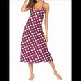thumbnail image 3 of Camisones Largos de Algodón para Mujer con Tirantes Finos y Cuello en V. Camisones de Noche de Combinación . Cereza Morada L, 3 of 5