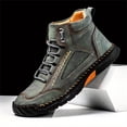 thumbnail image 2 of XIMIN Men's Comfortable Casual Leather Handmade Leather Boots – Waterproof Spacious Toe Box Non-Slip Arch Support Loafers Outdoor Leather Shoes, 2 of 5