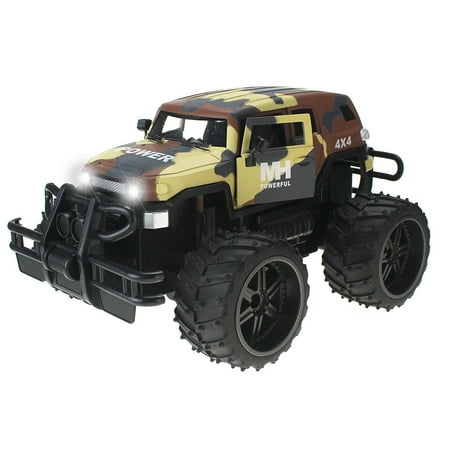 FJ Cruiser Army Camo Cross Country 1:14 Scale Battery Operated Remote Controlled 4WD MH 2.4 GHz Toy RC Truck w/ Remote Control,& Door Opening (Best Way To Drive Cross Country)