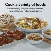 Hamilton Beach 4 Qt Slow Cooker, Stoneware Crock with Removable Pot, White and Silver