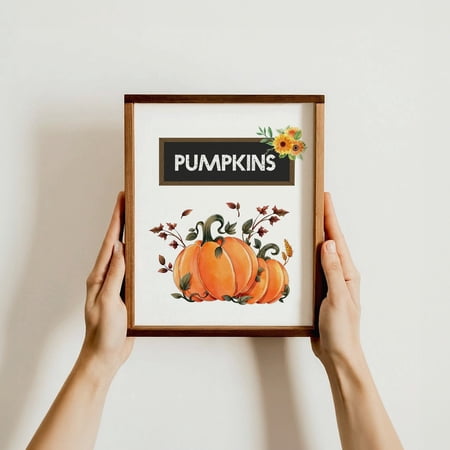 Pumpkins Wall Art Autumn Harvest Fall Season Rustic Farmhouse Decor