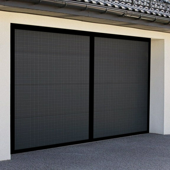 Magnetic Garage Door Screen Fiberglass Insects Bugs Mesh Net Handsfree 10x8 ft