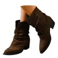 thumbnail image 3 of Women's Ankle Boots Suede Pointed Toe Heel Boots Puffy Design for Modern Style, 3 of 9