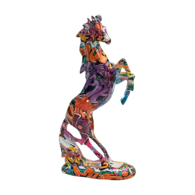 jifeng Statue de Cheval Colorée Ornement de Table pour Manteau de Cheminée, Bibliothèques, Café Moderne B