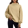 thumbnail image 1 of Sweatshirt for Women Oversized Sweatshirts Hoodies Fleece Crewneck Sweaters Casual Tops Comfy Fall Fashion Outfits Winter Clothes 2026 Khaki M, 1 of 7