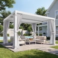 thumbnail image 7 of MELLCOM Louvered Pergola 10x12, Outdoor Rustproof Shelter with Adjustable Roof, Aluminum Gazebo with Waterproof Curtains and Netting for Patio Deck, White, 7 of 7