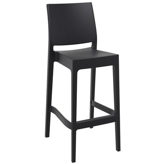 Compamia Maya Resin Bar Stool Black, Set of 2
