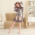 thumbnail image 3 of FORMRS Niños Bathrobe Unisex Hooded Robe Soft Plush Pajamas Sleepwear, Size 7-9T, Baseball Pattern, 3 of 7