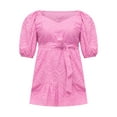 thumbnail image 5 of ELOQUII Elements Women's Plus Size Belted Eyelet Dress, 5 of 5