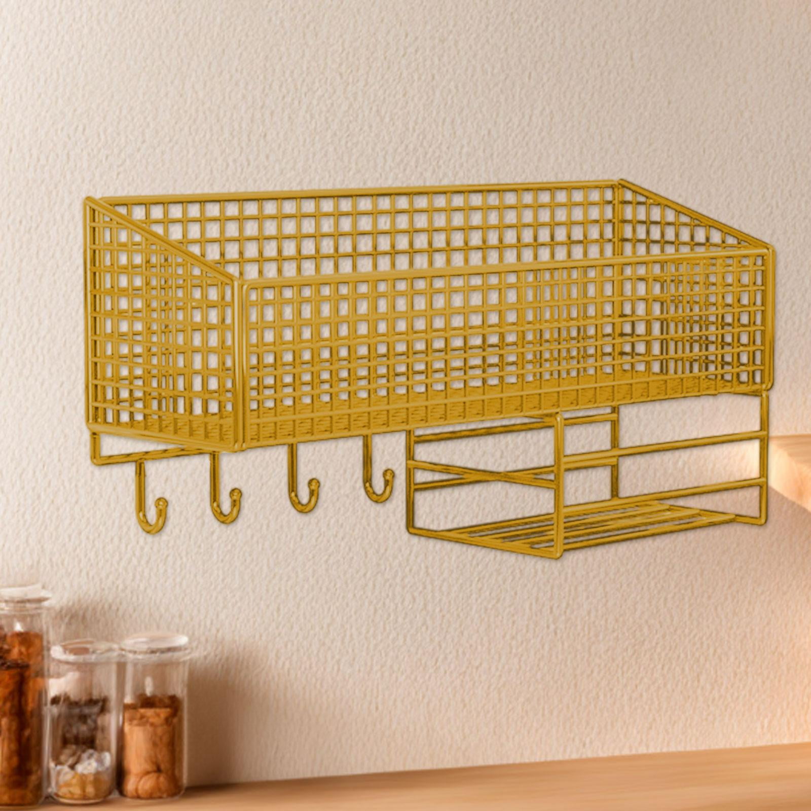 Hanging Wall Basket Kitchen Storage Rack Sturdy Metal Large Size Ideal for Family Home Organization