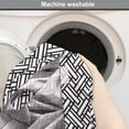 thumbnail image 6 of Black and White Dog Crate Cover, Monochrome Interlocking Stripes Pattern with Modern Abstract Inspirations, Easy to Use Pet Kennel Cover for Dogs, 35" x 23" x 27", Black White, by Ambesonne, 6 of 6