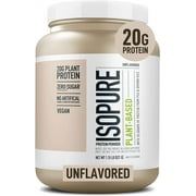 Isopure, Plant-Based Protein, 20 g Pea & Brown Rice Protein Powder, Unflavored, 1.15 lb, About 20 Servings