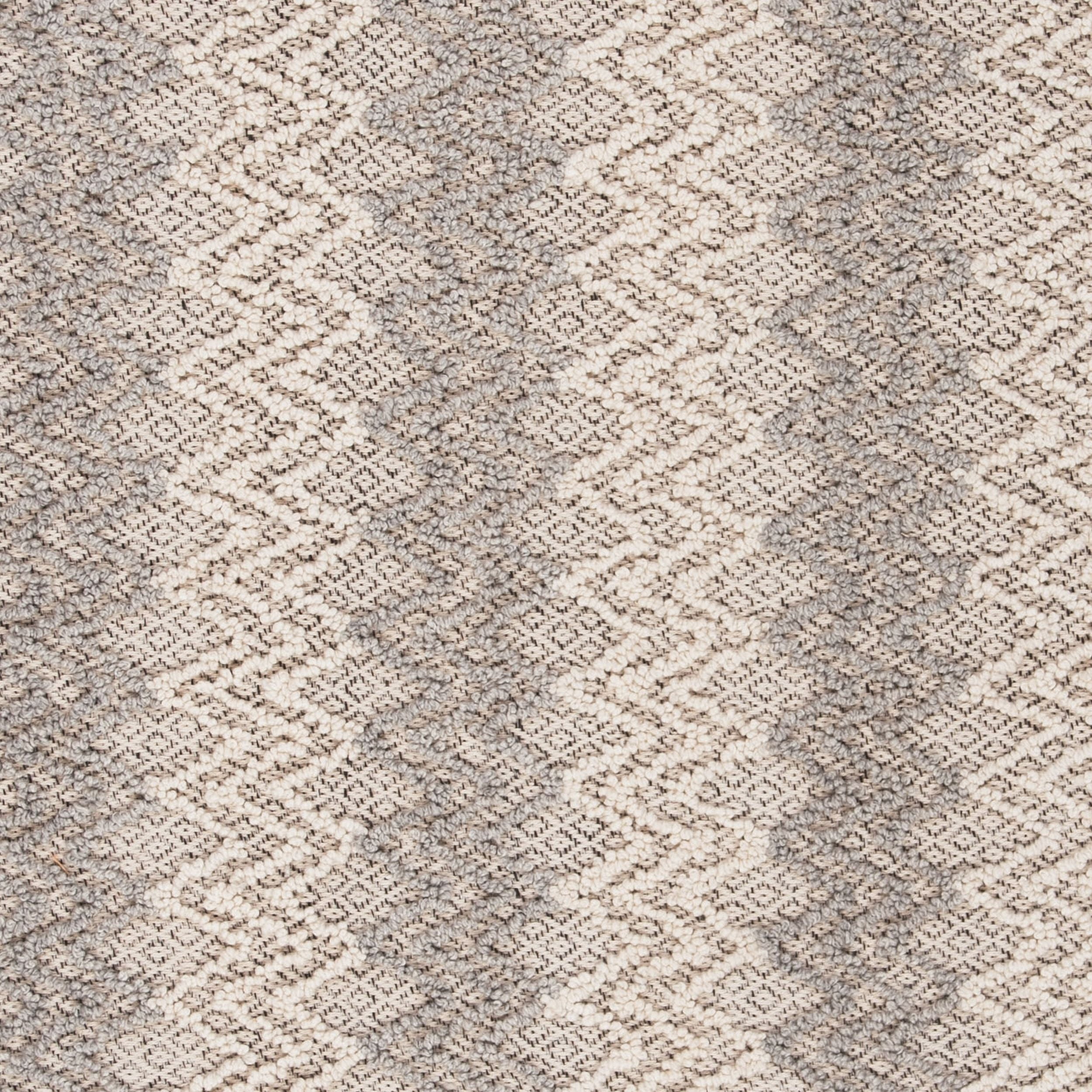 SAFAVIEH Trace Hermite Geometric Chevron Wool Area Rug, Blue/Black, 6' x 6' Round
