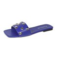 thumbnail image 2 of Fasiaou Women Fashion Metallic Stud Slide Sandals Cushion Outdoor Walking Comfortable Flat Slippers Summer Casual Non Slip Support Stylish Lightweight, 2 of 9