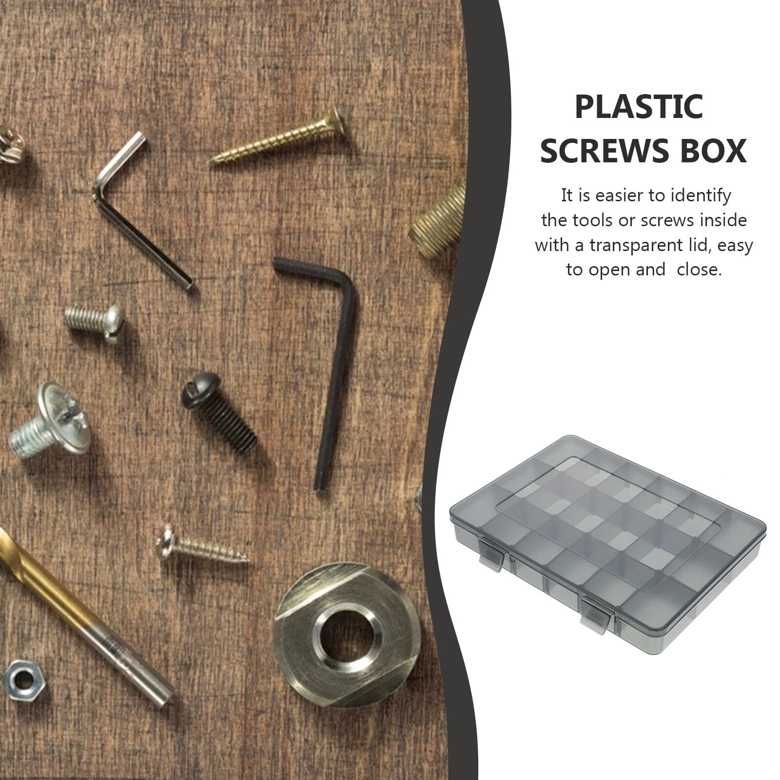 Multi grid storage organizer Toolbox Storage box Plastic Hardwares Box for  Screws Nuts 