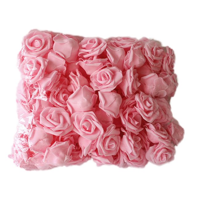 100Pcs Artificial Flower Beautiful Solid Color PE Foam Wedding Simulation Foam Rose for Party