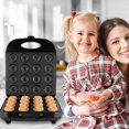 thumbnail image 1 of Mini máquina para hacer donas para niños, máquina para hacer donas con doble calentamiento, apta para 16 donas pequeñas, 1400 W, perfecta para desayunos, bocadillos y postres, 1 of 8