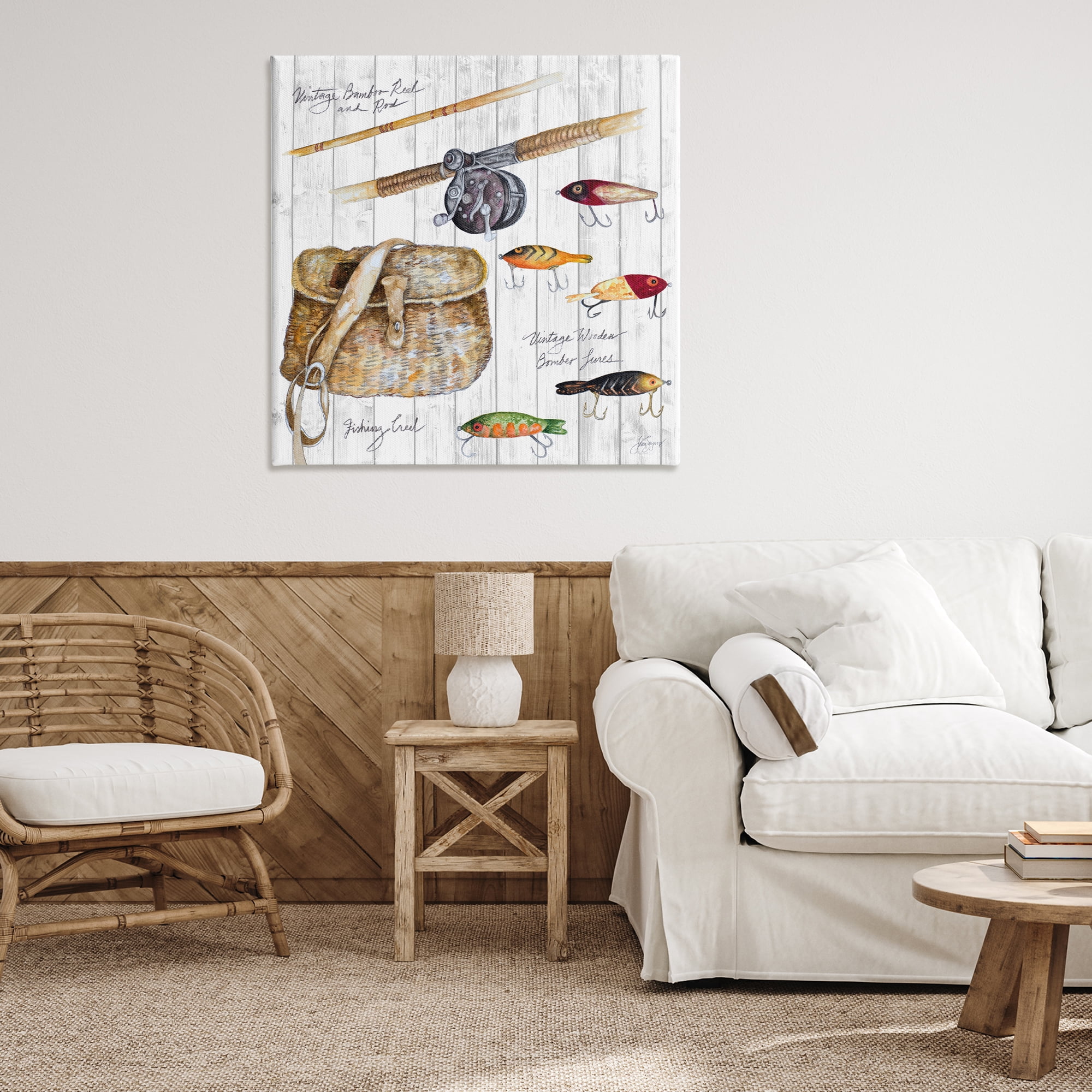 Stupell Industries Fishing Tackle Box Nautical & Beach Painting Wrapped Canvas Art Print Wall Art, 36 x 36