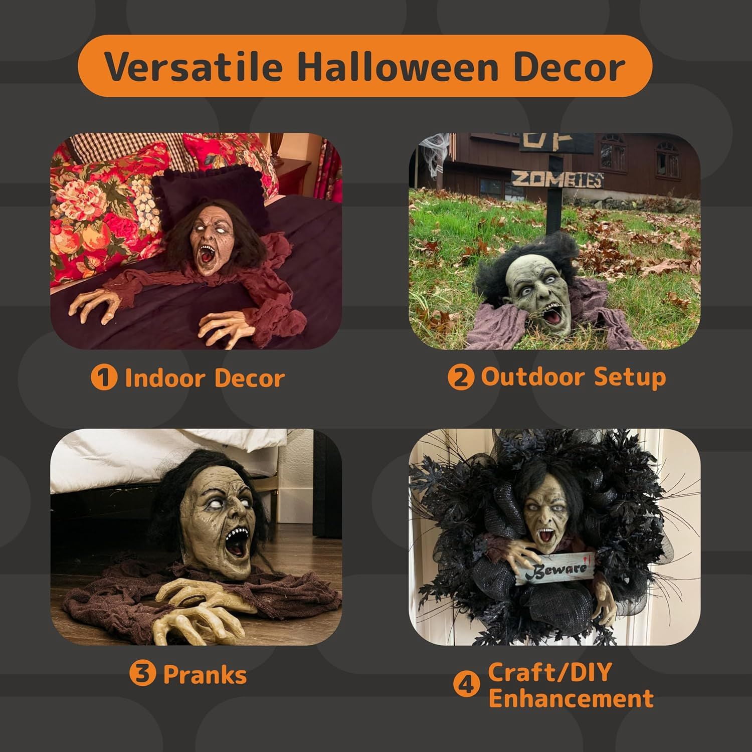 Crawling Zombie Halloween Decoration with Realistic Design for Haunted House Props