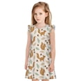 thumbnail image 1 of Balery Squirrel And Leaves Camisón de princesa para niñas, pijama de algodón con mangas abullonadas, suave y bonito.-Large, 1 of 6