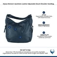thumbnail image 6 of CTM  Synthetic Leather Adjustable Slouch Shoulder Handbag (Women), 6 of 6