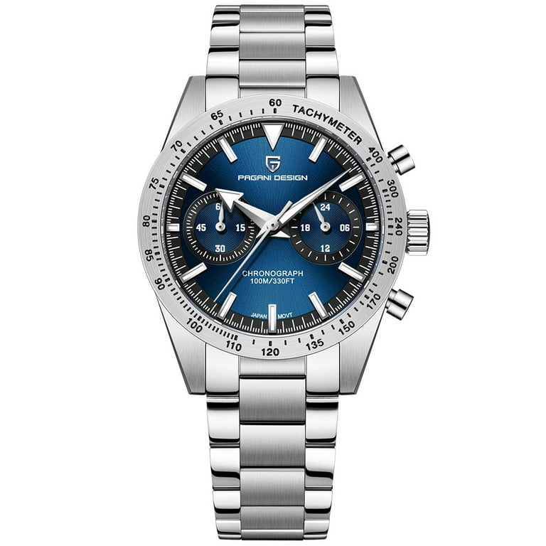 Pagani Design Men s Chronograph Quartz Watches 40mm Stainless Steel Waterproof Sports Business Wrist Watch for Men Size One size Blue