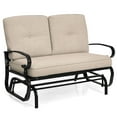 thumbnail image 2 of Topbuy 2-Person Outdoor Bench Patio Swing Glider Chair with Cushions Rocking Chair Cushioned Sofa Beige, 2 of 9
