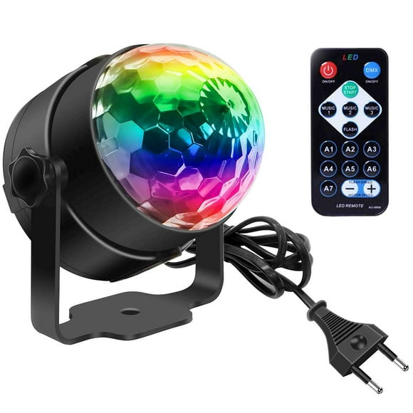 Zootealy Disco Ball, Disco Lights LED Party Lamp Music Controlled Disco Light Effects DJ Party Lights 360° Rotating Ball Lights 3W RGB Stage Lights with Remote Control for Home Birthday KTV Christmas