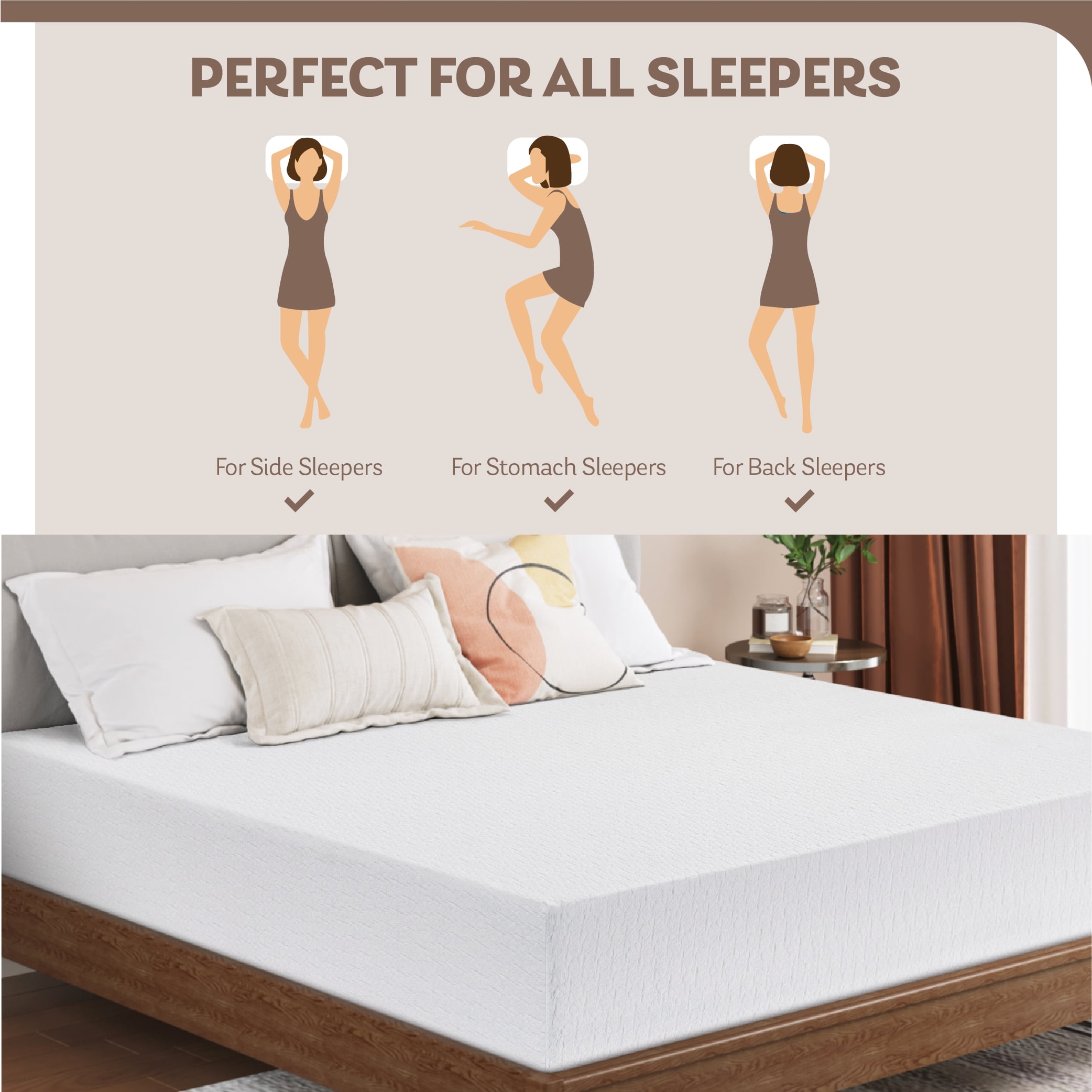 MLILY 10" Tight Top Gel Memory Foam Full Size Mattress, Medium