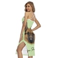 thumbnail image 2 of German Shepherd Dog Portrait Printed Cross Back Cami Dress, Dog Pet Lover Fashion Summer Maxi Sexy Casual Dress For Women, 2 of 4