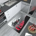 thumbnail image 4 of Ottomanson Coca-Cola Vintage Non-Slip Rubberback 3x5 Machine Washable Area Rug, 3'3" x 5', Black/Red, 4 of 7