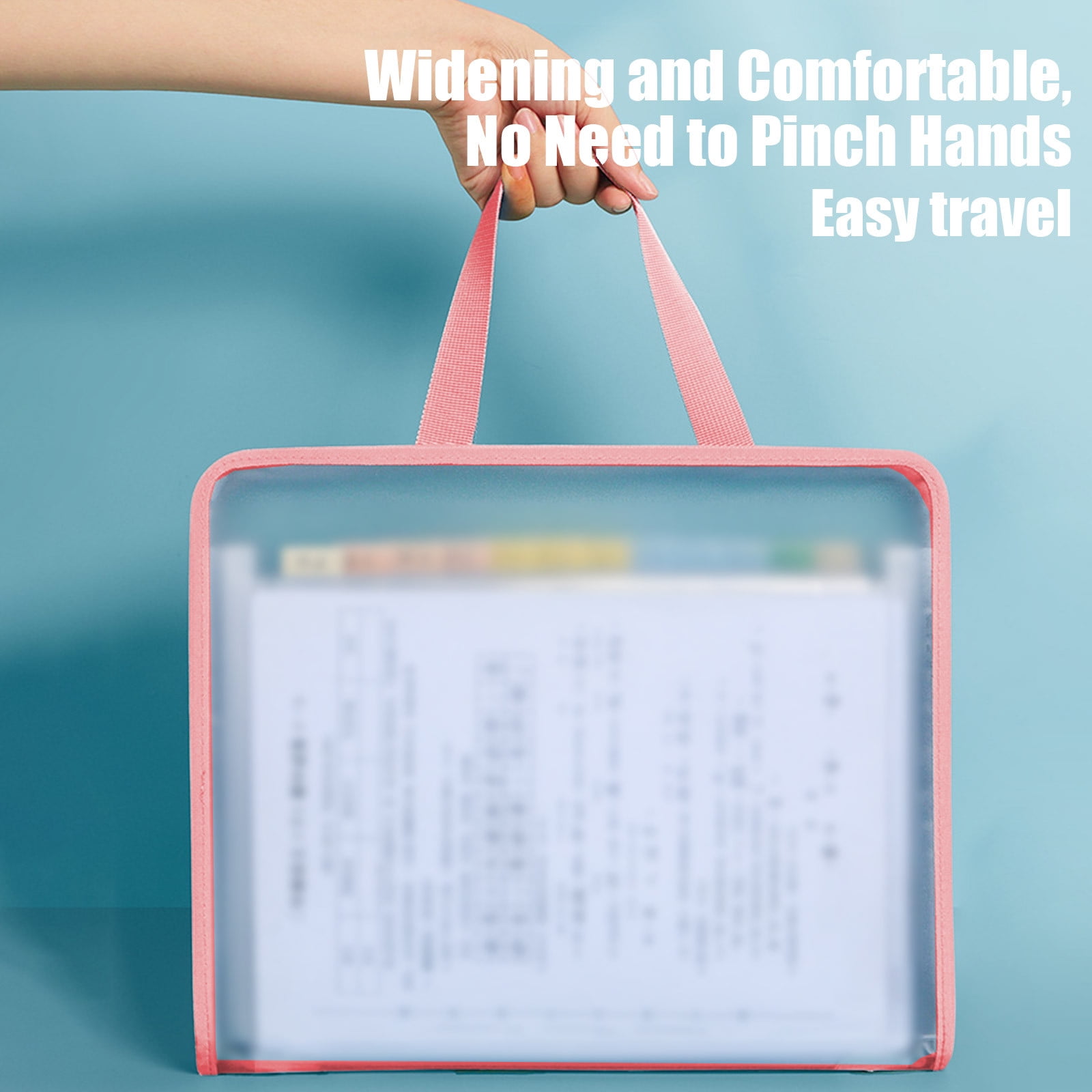 Specollect 3Pcs Fireproof Accordion File Organizer, Portable Expanding File Folder with Waterproof Zipper&Labels, Pink Document Organizer, File Organizer for Important Document/Paper Storage