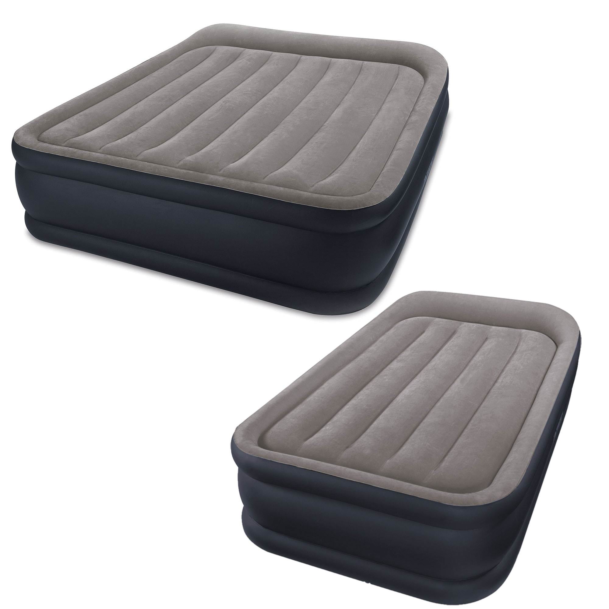 Intex Deluxe Raised Pillow Rest Air Bed with BuiltIn Air Pump, Queen