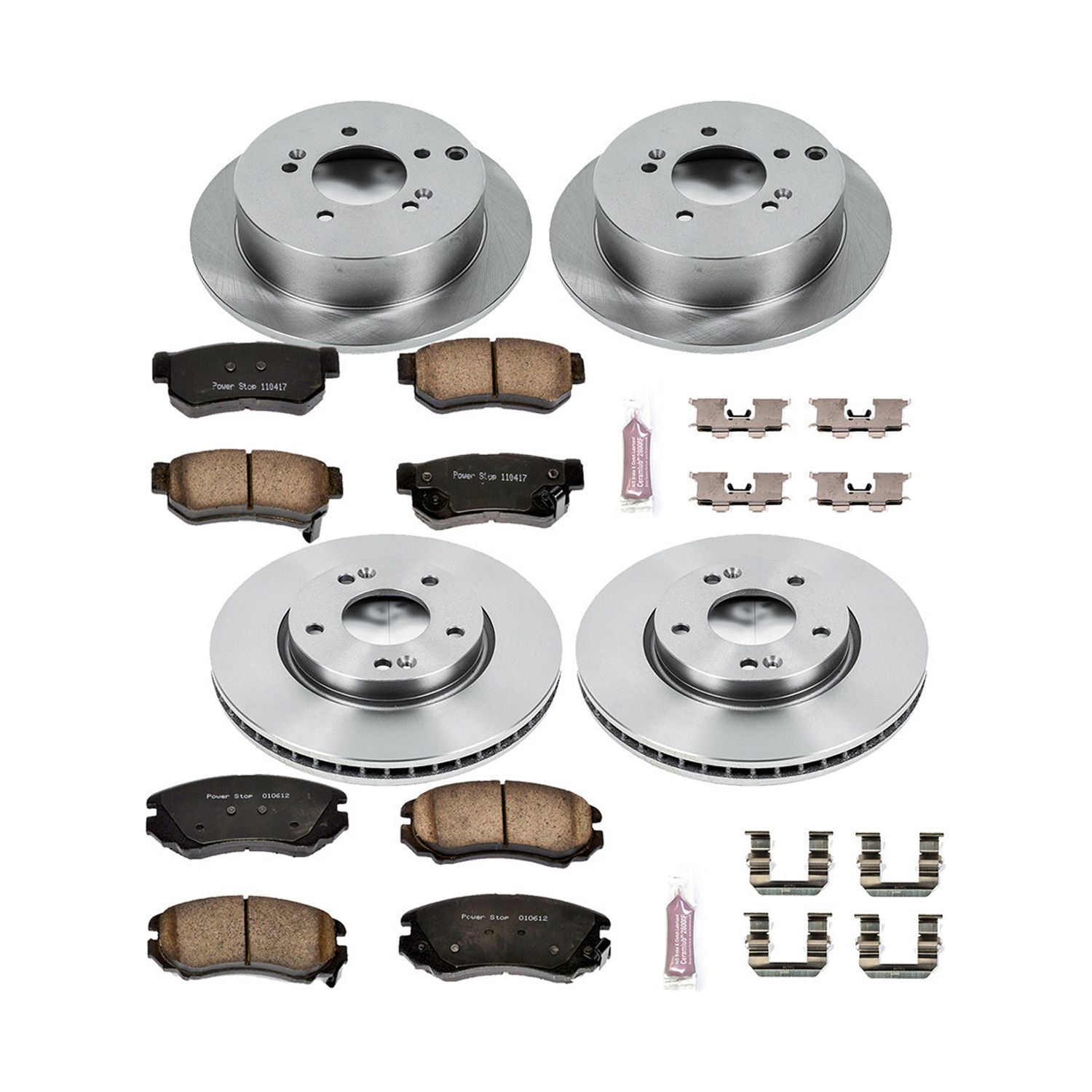 Power Stop Front and Rear Stock Replacement Brake Pad and Rotor Kit KOE4449