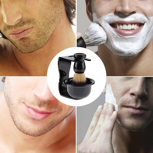 Brocha de afeitar para barba 3 en 1 herramientas de limpieza de barba profesionales regalo para hombres para viajes a casa