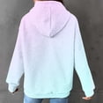 thumbnail image 2 of Sweatshirts for Women Trendy Graphic Fall Winter Comfy Hooded Long Sleeve Bubble Drop Shoulder Hoody Gradient Print Hoodie Cotton Hoodies Sweatshirts(Light Purple,L), 2 of 7